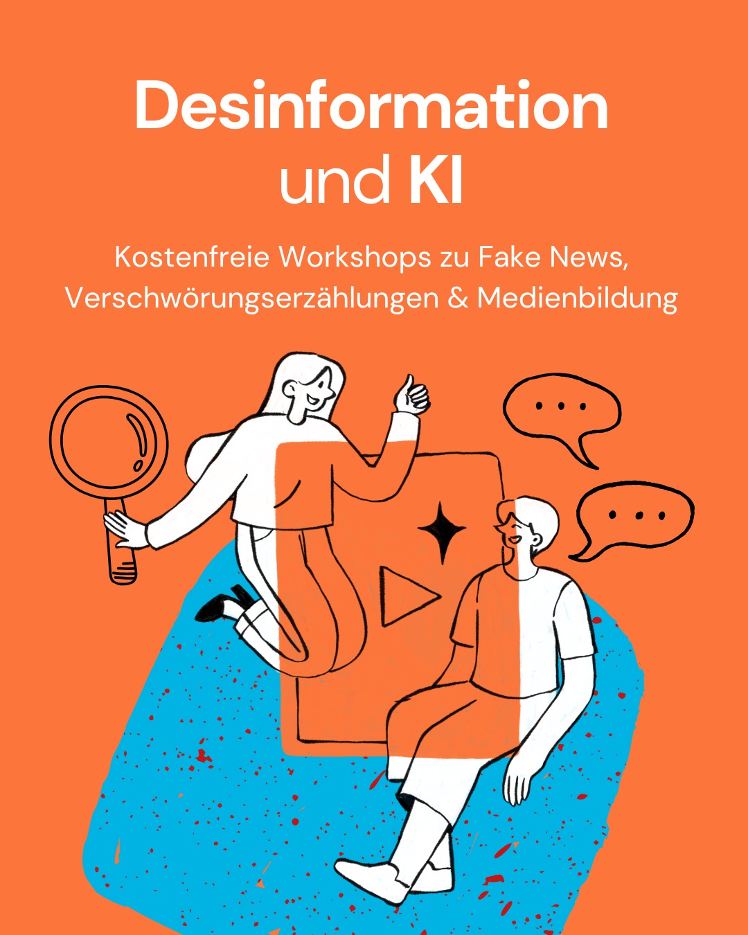 👁 Wir zeigen, warum es wichtig ist, aufmerksam und kritisch durch den Social Media Feed zu scrollen.
📰 Noch bis Ende des Jahres bietet Bidigi kostenfreie Medienbildungs- Workshops an Brandenburger Schulen an. Mit Schüler:innen aller Schularten arbeiten wir Kennzeichen von Fake News, Desinformation und Verschwörungserzählungen heraus und erkunden, welche Rolle Künstliche Intelligenz dabei spielt. 
🤳Auch was man gegen Fake News machen kann, besprechen wir. Die Lerneinheiten sind interaktiv und partizipativ gestaltet. Nur Stillsitzen und Zuhören = Fehlanzeige! 
Gefördert werden die Workshops vom Ministerium für Bildung, Jugend und Sport Brandenburg. Vielen Dank dafür. 
💪 Wir bleiben eine informierte Gesellschaft! #digitalebildungfüralle #desinformation #bildung #digitaleschule
