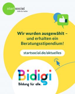 Wir freuen uns sehr, dass wir mit vielen anderen spannenden Initiativen wie @zuhoerenberlin, @demokratiedeckel, @inspiringgirls.de und @irrsinnig_menschlich_ev für ein @startsocial Stipendium ausgewählt wurden und sagen danke!
#engagement #zivilgesellschaft #bidigi #startsocial