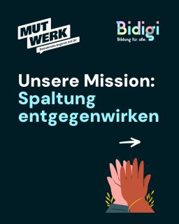 🤝Spaltung entgegenwirken 🤝
Angst und Unsicherheit prägen zunehmend unseren Alltag.
Zahlreiche Menschen in Deutschland befürchten eine weitere gesellschaftliche Polarisierung. Immer weniger vertrauen in demokratische Prozesse – besonders junge Menschen fühlen sich überfordert, ohnmächtig oder isoliert.
Gleichzeitig verbreiten sich rechte und menschenfeindliche Narrative über soziale Medien immer schneller.
Mutwerk setzt bei der Verunsicherung an: Wir schaffen Räume, in denen Jugendliche lernen, mit Emotionen umzugehen, Unterschiede auszuhalten und Verantwortung zu übernehmen – für sich und für die Gesellschaft.
Unsere Vision ist eine Gesellschaft, in der junge Menschen empathisch, resilient und mutig Zukunft gestalten – gemeinsam mit und für andere. Eine lebendige Demokratie, die im Alltag beginnt: in Schulen, Freundschaften und Familien.
Mutwerk – Demokratie beginnt mit Dir.
#Partizipation #Inklusion #BildungFürAlle #Solidarität #Resilienz #Selbstwirksamkeit #Mutwerk #NeuerNameNeuerMut #DemokratieBeginntBeiDir #SozialeInnovation #BildungFürDemokratie #Stiftungsförderung #GemeinsamStark #socent